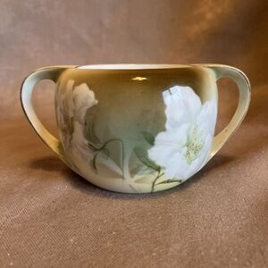 Antique RS Germany Made Sugar Bowl No Lid Handpainted Art Nouveau Floral